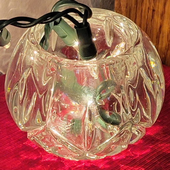 Vtg Candle Holder Heavy Clear Cut Glass Star & Diamond Pattern - Picture 3 of 8